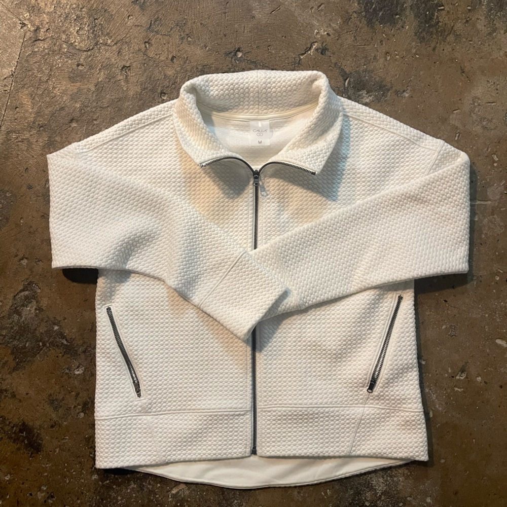 Calia waffle knit full zip